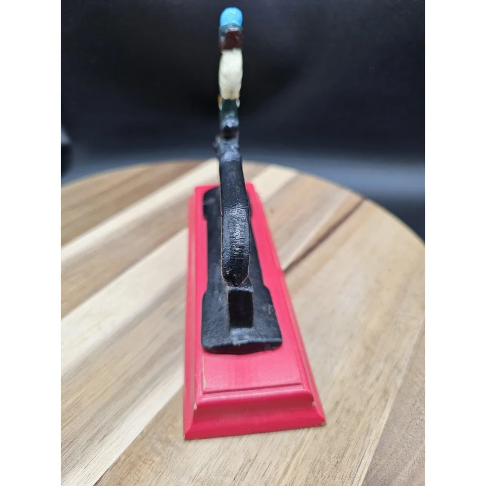 Cast‎ Iron Nut Cracker Hand Painted Victorian Style Wooden Base Christmas Decor
